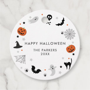 Lasst uns spukhaftes Halloween-Party weiß bekommen Geschenkanhänger