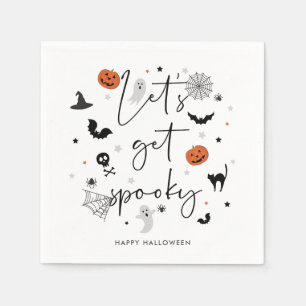 Lasst uns spukhaftes Halloween-Party weiß bekommen Serviette