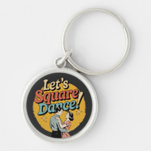 Lasst uns Square Dance Retro Square Dance-Geschenk Schlüsselanhänger