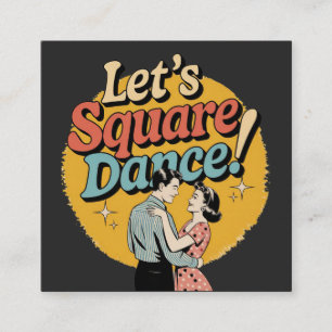 Lasst uns Square Dance tanzen Retro-Square-Dance-G Quadratische Visitenkarte