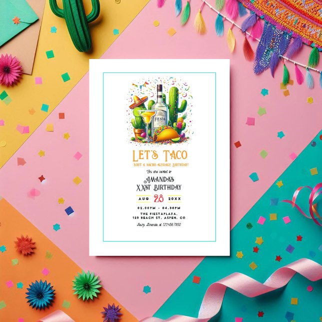 Lasst uns Taco 'Bout a Birthday - Fiesta Party Einladung (Let's Taco 'Bout a Birthday – Fiesta Party Invitation)