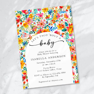 Lasst uns Taco 'Bout ein Baby Floral Fiesta Baby D Einladung