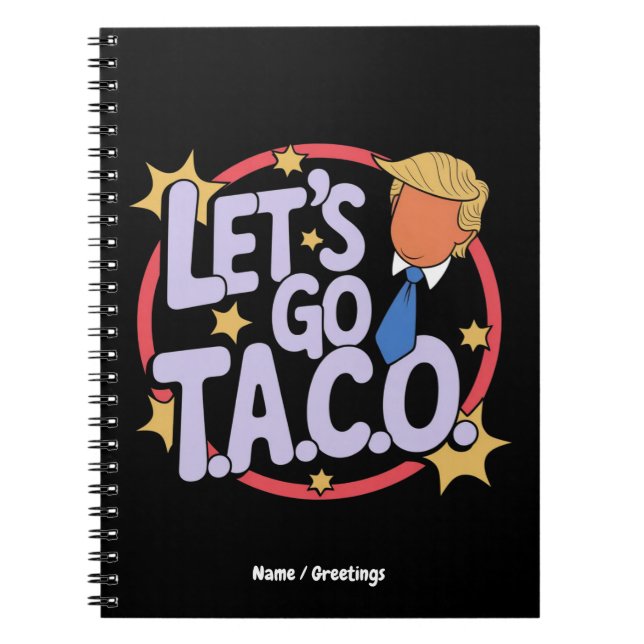 Lasst uns Taco Funny Design kühne Zitate Männer un Notizblock (Vorderseite)