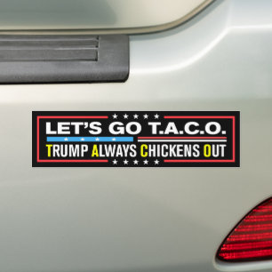 Lasst uns Taco Trump immer ausscheiden gegen Trump Autoaufkleber