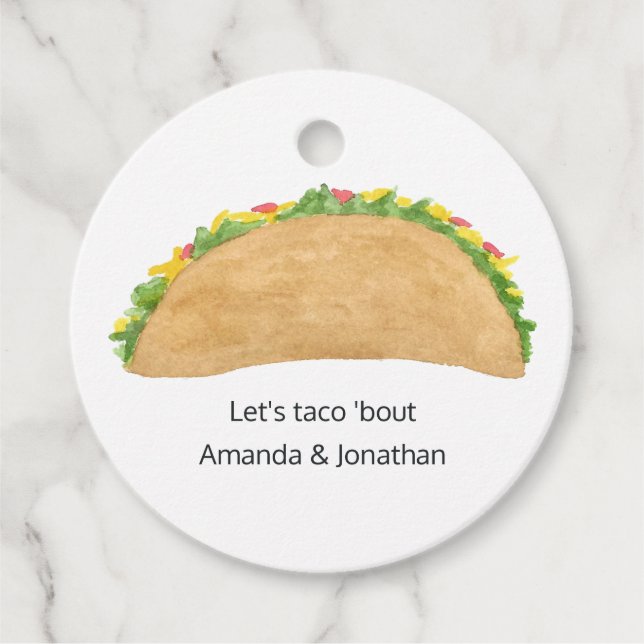 Lasst uns Taco über Liebe Geschenkanhänger (Vorderseite)