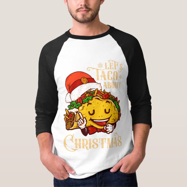 Lasst uns Taco über Weihnachten Mexikanischen Pyja T-Shirt (Vorderseite)