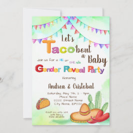 Lasst uns Taco'bout ein Baby Fiesta Thema Gender R Einladung
