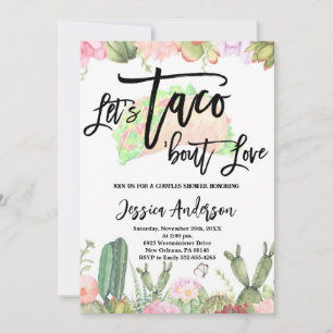 Lasst uns Taco'Bout Liebe Fiesta Couples Dusche ei Einladung