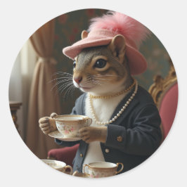 Lasst uns Tee trinken Runder Aufkleber