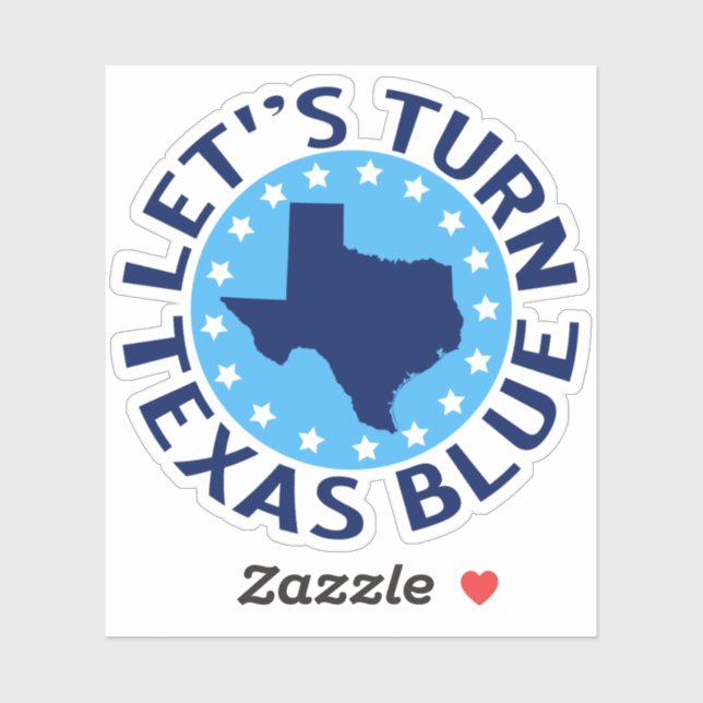 Lasst uns Texas Blue Vote-Demokrat politisch Aufkleber (Blatt)