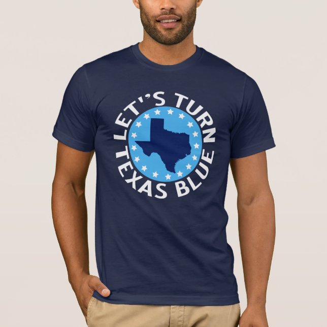 Lasst uns Texas Blue Vote-Demokrat politisch T-Shirt (Vorderseite)