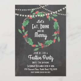 Lasst uns trinken und frohen Weihnachtskranz einla Einladung