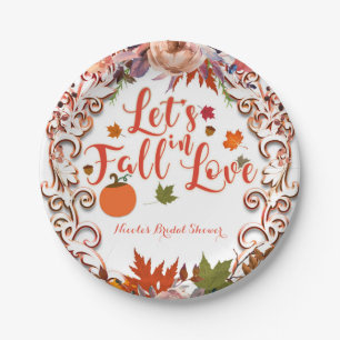 Lasst uns uns verlieben Herbstliche Blumen BRIDAL  Pappteller