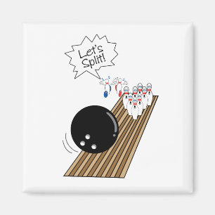 lasst uns verängstigte Bowlingpins Cartoon Humor a Magnet