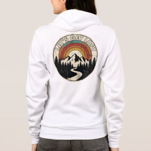Lasst uns verlorene Retro-Bergabenteuer im Freien Hoodie