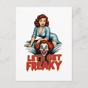 Lasst uns verrückt werden – Retro-Pin-Up & Gruselc Postkarte
