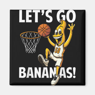 Lasst uns verrückte Bananen-Basketballspieler mit Magnet