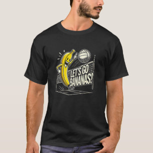 Lasst uns verrückte Bananen-Volleyballspieler mit  T-Shirt