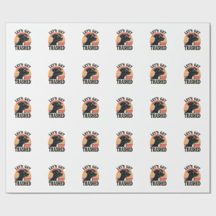 Lasst uns Vintage-Hund-Grafik Retro-Sonnenuntergan Geschenkpapier