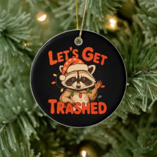 Lasst uns Weihnachten verwüsten Waschbär Verwilder Keramik Ornament