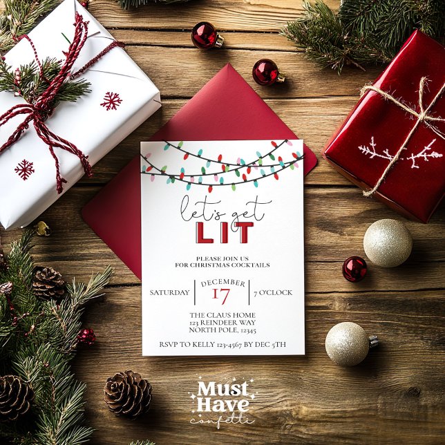 Lasst uns Weihnachts-Cocktail Friendsmas Party hol Einladung (Von Creator hochgeladen)