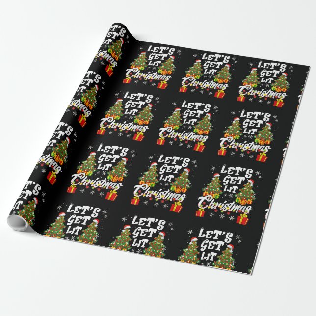 Lasst uns Weihnachts-Lichter Funny Familie Ugly X Geschenkpapier (Ungerollt)