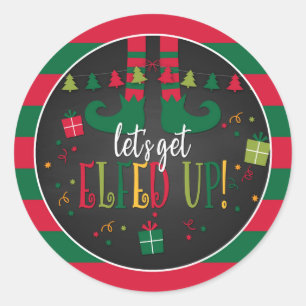 Lasst uns Weihnachts-Party-Sticker erledigen Runder Aufkleber