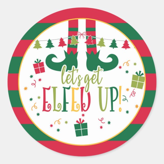 Lasst uns Weihnachts-Party-Sticker (WH) auffüllen Runder Aufkleber (Vorderseite)