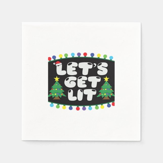 Lasst uns Weihnachtsbaum Merry Funny Jokes Sat. Serviette (Vorderseite)