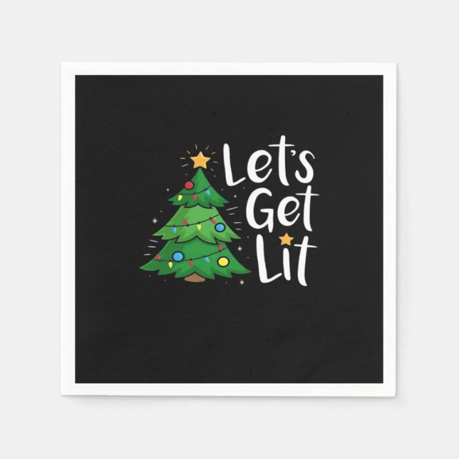 Lasst uns Weihnachtsbaumleuchten Funny Classic seh Serviette (Vorderseite)