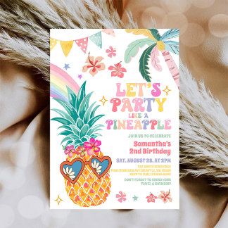 Lasst uns wie auf einer Ananas-Luau-Sommer-Geburts Einladung