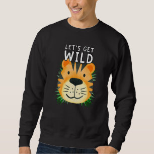 Lasst uns wilde Zoo-Tiere Safari-Party-Tag im sein Sweatshirt
