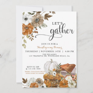 Lasst uns zum Thanksgiving-Dinner-Einladung Einladung