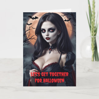 Lasst uns zusammen Halloween feiern. Karte