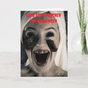 Lasst uns zusammen Halloween feiern. Karte