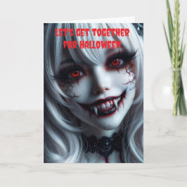 Lasst uns zusammen Halloween feiern. Karte