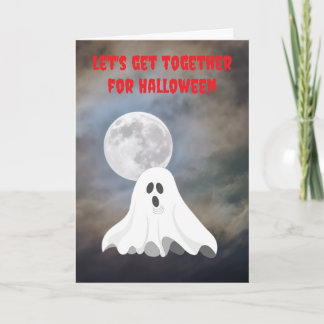 Lasst uns zusammen Halloween feiern. Karte
