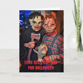 Lasst uns zusammen Halloween feiern. Karte