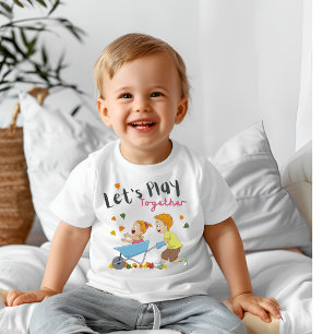 Lasst uns zusammen spielen baby t-shirt