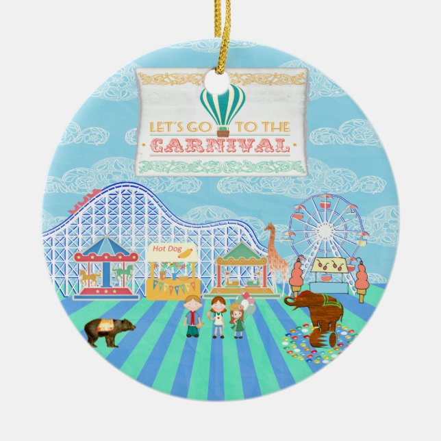 Lässt zum Karneval, Rollen-Untersetzer, Ferris Wh Keramikornament (Vorne)