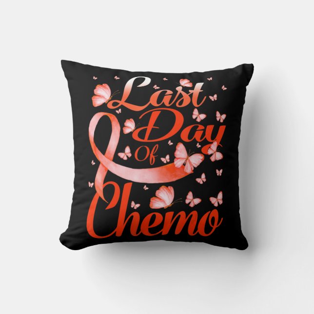 Last Day Of Chemo Leukemia Awareness Butterfly  Kissen (Vorderseite)