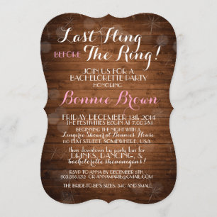 "Last Fling Before the Ring" Bachelorette Einladun Einladung