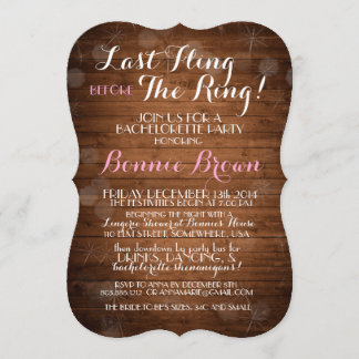 "Last Fling Before the Ring" Bachelorette Einladun Einladung