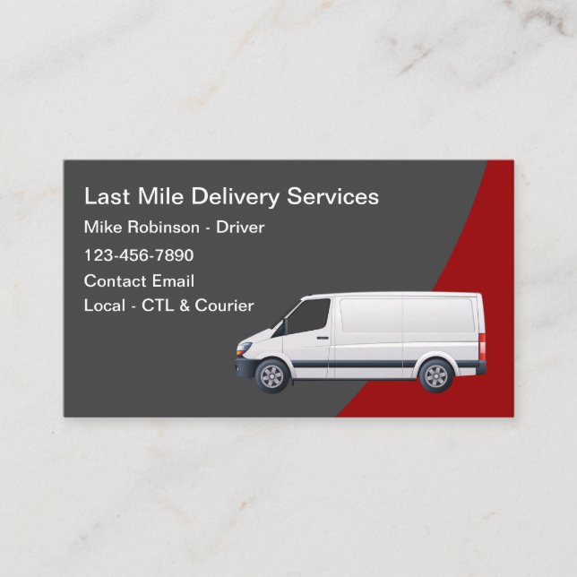 Last Mile Delivery Courier Shipping Visitenkarte (Vorderseite)