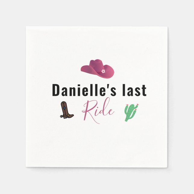 Last Ride Austin Texas Individuelle Name Bachelore Serviette (Vorderseite)