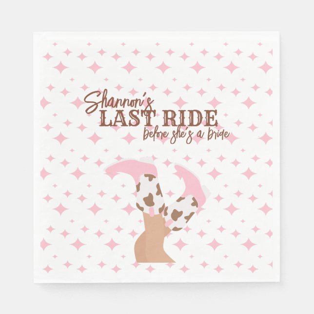 Last Ride Bachelorette Party Serviette (Vorderseite)