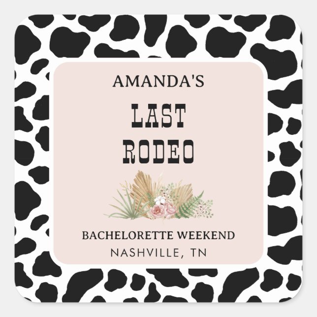 Last Rodeo Cowgirl Bachelorette Umschlag Aufkleber (Vorderseite)