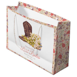 Last Rodeo Cowgirl Boot Floral Bachelorette Große Geschenktüte