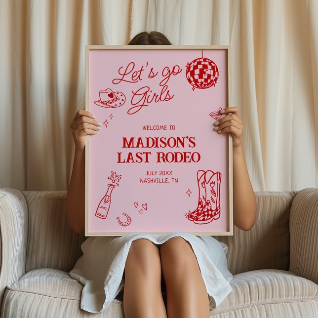 Last Rodeo Disco Cowgirl Bachelorette Willkommen Poster (Von Creator hochgeladen)