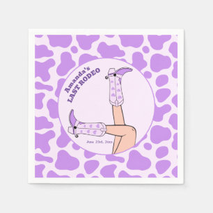 Last Rodeo Lila Cowgirl Brautparty Party Serviette
